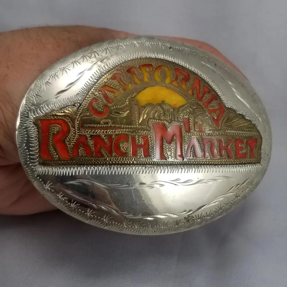 Vintage Belt Buckle Handmade California Ranch Market Western‎ Filigree